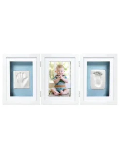 Pearhead Babyprints Deluxe - triplakehys käden- ja jalanjäljelle + valokuvalle, valkoinen
