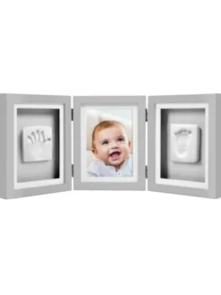 Pearhead Babyprints Deluxe - triplakehys käden- ja jalanjäljelle + valokuvalle, harmaa
