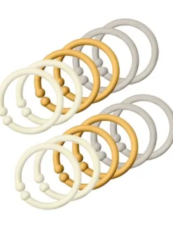 BIBS tutit Bibs Loops rengas, 12kpl, Ivory/Honey/Sand