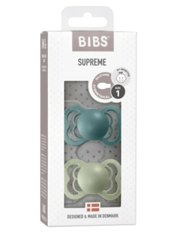 BIBS - Supreme tutti 2-PACK 0-18kk - Island sea / Sage