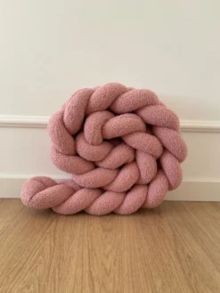 Bouclé Palmikko reunasuoja pinnasänkyyn ja juniorisänkyyn - Pink