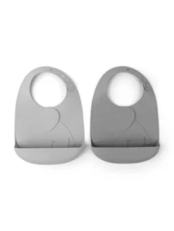 Done by deer - Peekaboo silikoninen ruokalappu 2-PACK - Elphee Grey