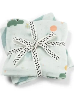 Done by deer Harsoliina vauvalle 2-pack 70x70 - Celebration Blue –