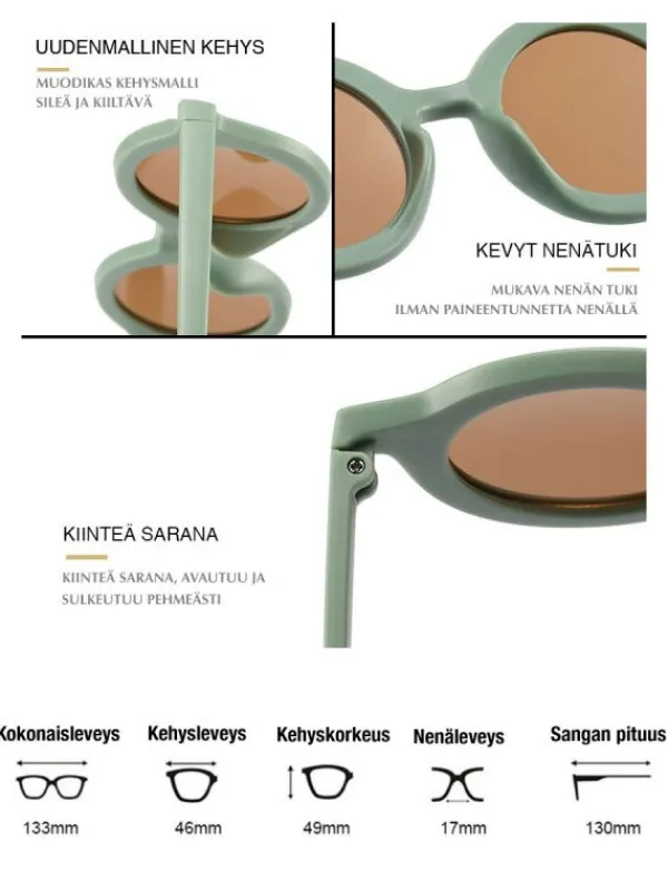Lasten aurinkolasit Round, coffee