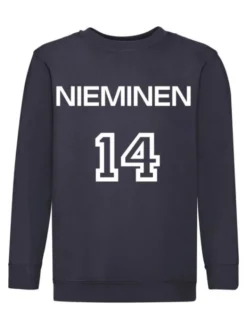Lasten Collegepaita nimellä ja numerolla, navy sininen