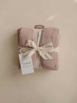 MUSHIE Luomupuuvillainen harso 3-Pack, blush |