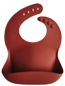 MUSHIE silikoninen ruokalappu (raw sienna)