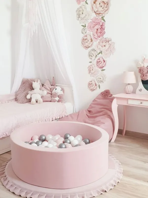 Pehmeä pallomeri + pallot (valitse värit), powder rose