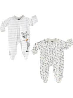 Pitkähihainen vauvan haalari 2-PACK, harmaa | BOLEY