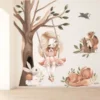 Seinätarra Setti 100x100cm, Forest Story XXL