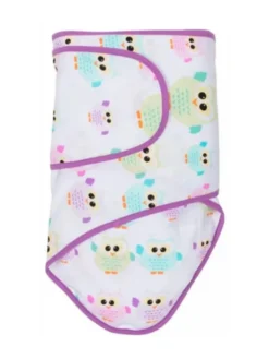 MIRACLE BLANKET Vauvan kapalo, pöllöt, violetti reuna |