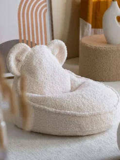 WIGIWAMA - Lasten säkkituoli Teddy Cream White Bear